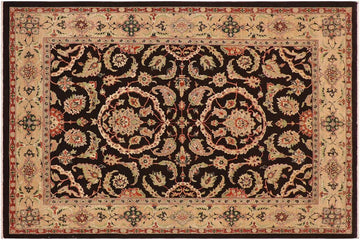 handmade Traditional Kafkaz Chobi Ziegler Brown Tan Hand Knotted RECTANGLE 100% WOOL area rug 9 x 12